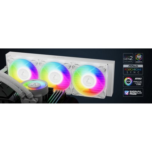 Готова СВО Arctic Liquid Freezer III Pro 420 A-RGB (ACFRE00189A) White купити з перевіркою сумісності: огляд, характеристики, ціна у Києві, Львові, Вінниці, Хмельницькому, Івано-Франківську, Україні | інтернет-магазин TELEMART.UA фото