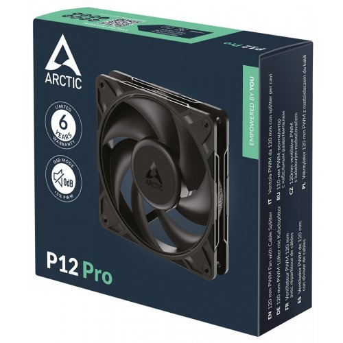 Кулер для корпуса Arctic P12 Pro (ACFAN00305A) Black купити з перевіркою сумісності: огляд, характеристики, ціна у Києві, Львові, Вінниці, Хмельницькому, Івано-Франківську, Україні | інтернет-магазин TELEMART.UA фото