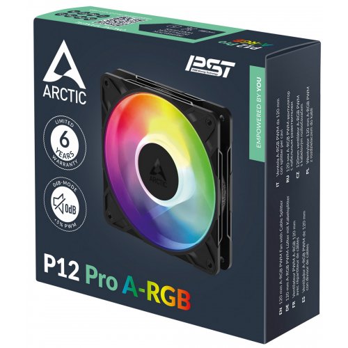 Купить Кулер для корпуса Arctic P12 Pro A-RGB (ACFAN00309A) Black с проверкой совместимости: обзор, характеристики, цена в Киеве, Днепре, Одессе, Харькове, Украине | интернет-магазин TELEMART.UA фото