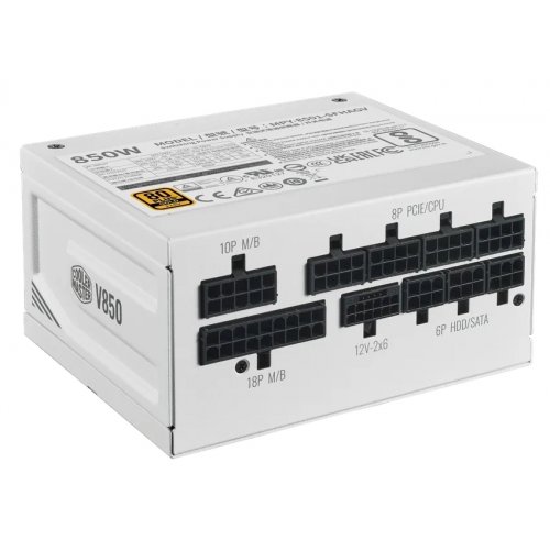 Купить Блок питания Cooler Master V SFX Gold 850W ATX 3.1 (MPY-8501-SFHAGV-3EWE) White с проверкой совместимости: обзор, характеристики, цена в Киеве, Днепре, Одессе, Харькове, Украине | интернет-магазин TELEMART.UA фото