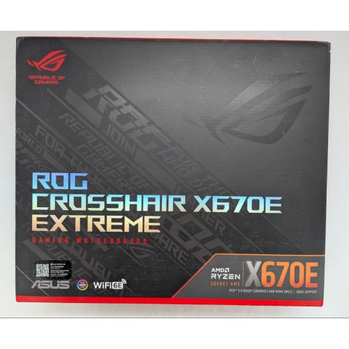 Материнська плата Asus ROG CROSSHAIR X670E EXTREME (sAM5, X670) (Відновлено продавцем, 792547) купити з перевіркою сумісності: огляд, характеристики, ціна у Києві, Львові, Вінниці, Хмельницькому, Івано-Франківську, Україні | інтернет-магазин TELEMART.UA фото