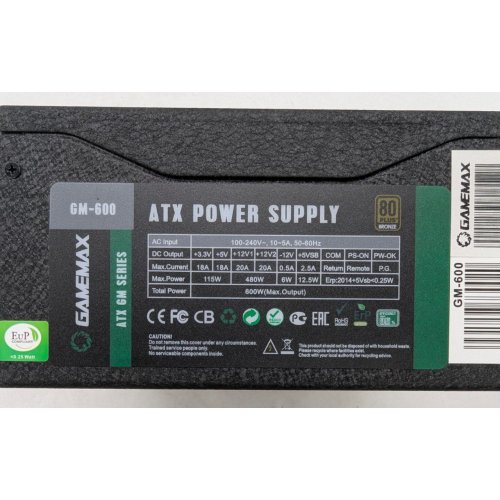 Купить Блок питания GAMEMAX GM-600 600W (GM-600) (Восстановлено продавцом, 792632) с проверкой совместимости: обзор, характеристики, цена в Киеве, Днепре, Одессе, Харькове, Украине | интернет-магазин TELEMART.UA фото