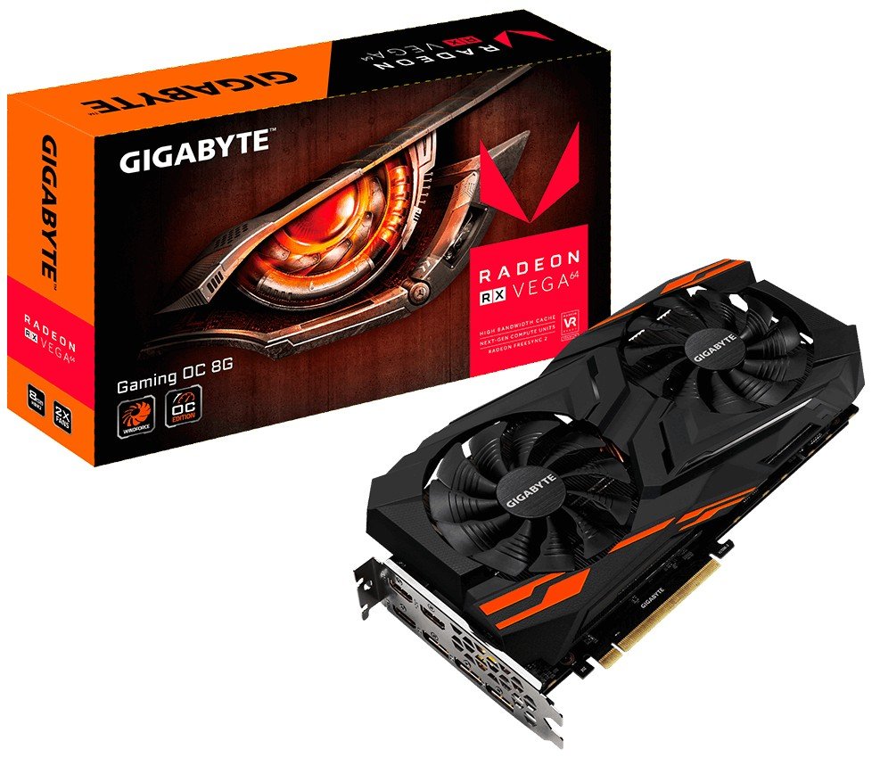 Продать Видеокарта Gigabyte Radeon RX Vega 64 Gaming OC 8192MB  (GV-RXVEGA64GAMING OC-8GD) по Trade-In интернет-магазине Телемарт - Киев,  Днепр, Украина