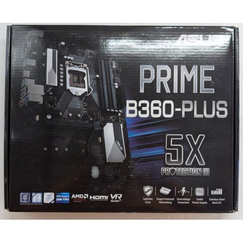 Материнська плата Asus PRIME B360-PLUS (s1151-V2, Intel B360) (Відновлено продавцем, 792808) купити з перевіркою сумісності: огляд, характеристики, ціна у Києві, Львові, Вінниці, Хмельницькому, Івано-Франківську, Україні | інтернет-магазин TELEMART.UA фото