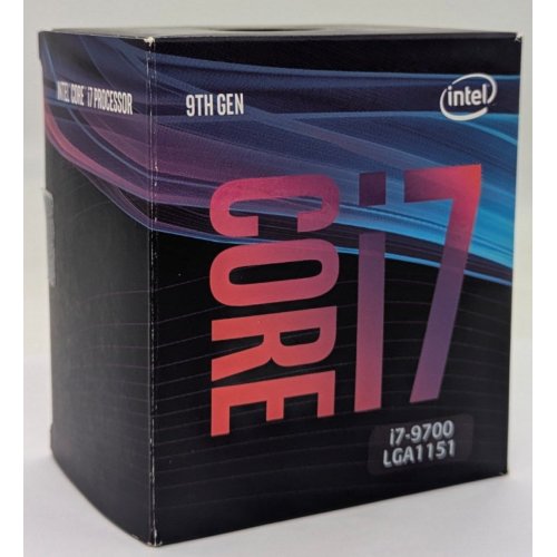 Процесор Intel Core i7-9700 3.0(4.7)GHz 12MB s1151 Box (BX80684I79700) (Відновлено продавцем, 792830) купити з перевіркою сумісності: огляд, характеристики, ціна у Києві, Львові, Вінниці, Хмельницькому, Івано-Франківську, Україні | інтернет-магазин TELEMART.UA фото