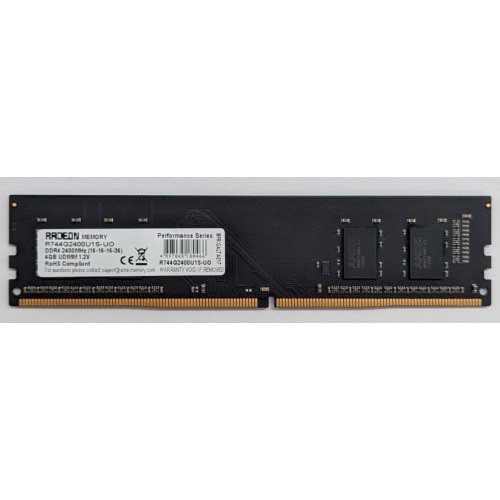 Купить Озу AMD DDR4 4GB 2400Mhz Radeon R7 Perfomance (R744G2400U1S-UO) Black (Восстановлено продавцом, 792900) с проверкой совместимости: обзор, характеристики, цена в Киеве, Днепре, Одессе, Харькове, Украине | интернет-магазин TELEMART.UA фото