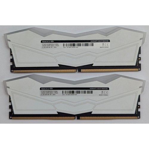 Купить Озу Team DDR5 32GB (2x16GB) 6000Mhz T-Force Delta RGB White (FF4D532G6000HC30DC01) (Восстановлено продавцом, 792925) с проверкой совместимости: обзор, характеристики, цена в Киеве, Днепре, Одессе, Харькове, Украине | интернет-магазин TELEMART.UA фото