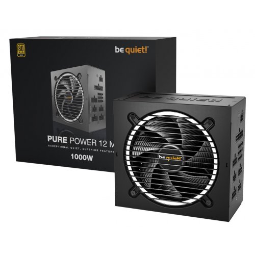 Уцінка блок живлення Be Quiet! Pure Power 12 M 1000W (BN345) (Розкрита упаковка, 793142) купити з перевіркою сумісності: огляд, характеристики, ціна у Києві, Львові, Вінниці, Хмельницькому, Івано-Франківську, Україні | інтернет-магазин TELEMART.UA фото