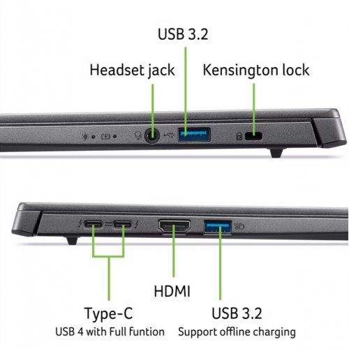 Купить Ноутбук Acer Aspire 14 AI A14-52MT (NX.JDJEU.003) Steel Gray - цена в Харькове, Киеве, Днепре, Одессе
в интернет-магазине Telemart фото