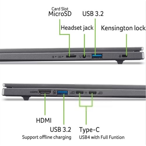 Купить Ноутбук Acer Aspire 16 AI A16-11M (NX.JLNEU.001) Steel Gray - цена в Харькове, Киеве, Днепре, Одессе
в интернет-магазине Telemart фото