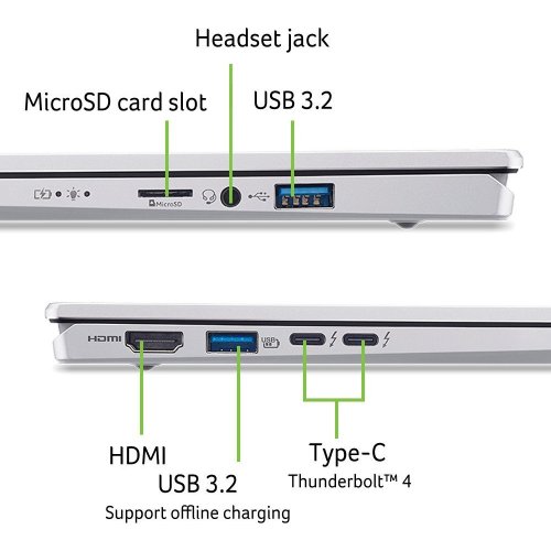 Купити Ноутбук Acer Swift Go 14 SFG14-74 (NX.JCWEU.003) Pure Silver - ціна в Києві, Львові, Вінниці, Хмельницькому, Франківську, Україні | інтернет-магазин TELEMART.UA фото