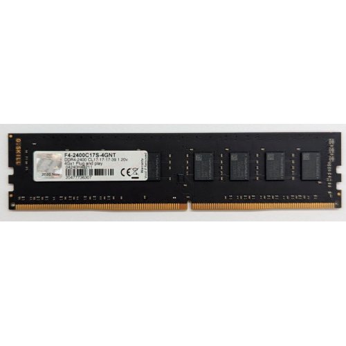 Озп G.Skill DDR4 4GB 2400MHz (F4-2400C17S-4GNT) (Відновлено продавцем, 793261) купити з перевіркою сумісності: огляд, характеристики, ціна у Києві, Львові, Вінниці, Хмельницькому, Івано-Франківську, Україні | інтернет-магазин TELEMART.UA фото