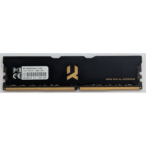 Купить Озу GoodRAM DDR4 16GB 3600Mhz IRDM Pro (IRP-3600D4V64L17/16G) (Восстановлено продавцом, 793270) с проверкой совместимости: обзор, характеристики, цена в Киеве, Днепре, Одессе, Харькове, Украине | интернет-магазин TELEMART.UA фото