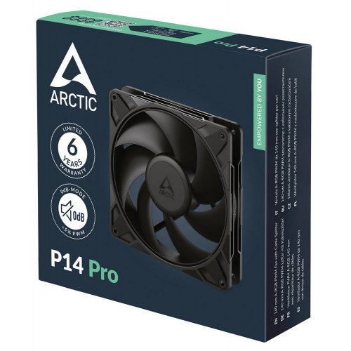 Кулер для корпуса Arctic P14 Pro (ACFAN00313A) Black купити з перевіркою сумісності: огляд, характеристики, ціна у Києві, Львові, Вінниці, Хмельницькому, Івано-Франківську, Україні | інтернет-магазин TELEMART.UA фото