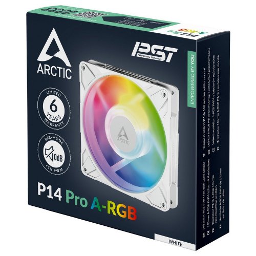 Кулер для корпуса Arctic P14 Pro A-RGB (ACFAN00318A) White купити з перевіркою сумісності: огляд, характеристики, ціна у Києві, Львові, Вінниці, Хмельницькому, Івано-Франківську, Україні | інтернет-магазин TELEMART.UA фото