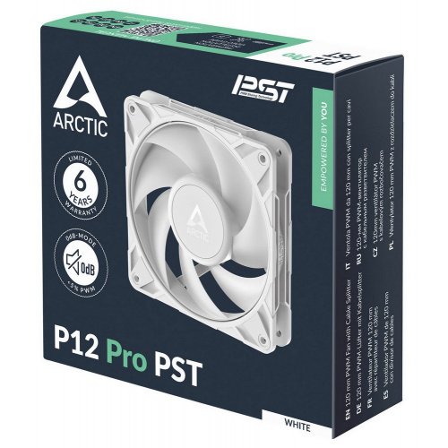 Кулер для корпуса Arctic P12 Pro PST (ACFAN00308A) White купити з перевіркою сумісності: огляд, характеристики, ціна у Києві, Львові, Вінниці, Хмельницькому, Івано-Франківську, Україні | інтернет-магазин TELEMART.UA фото