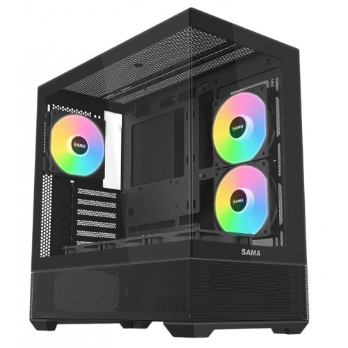 Купить Корпус SAMA V40 без БП (V40-BKADA6X1-GL) Black с проверкой совместимости: обзор, характеристики, цена в Киеве, Днепре, Одессе, Харькове, Украине | интернет-магазин TELEMART.UA фото