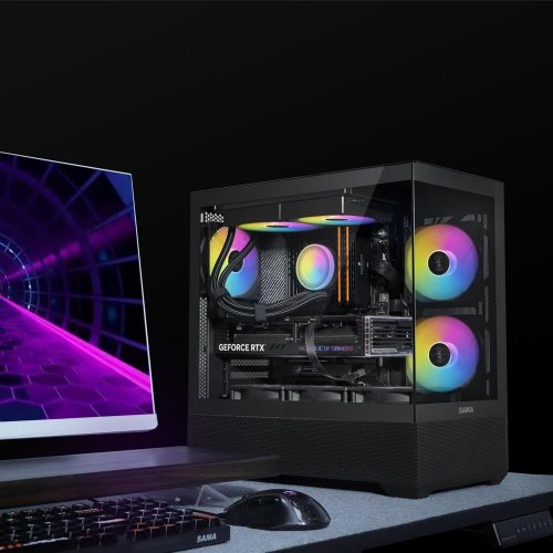 Купить Корпус SAMA V40 без БП (V40-BKADA6X1-GL) Black с проверкой совместимости: обзор, характеристики, цена в Киеве, Днепре, Одессе, Харькове, Украине | интернет-магазин TELEMART.UA фото