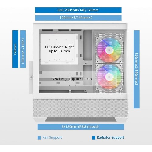 Корпус SAMA V40 без БЖ (V40-WHADA6X1-GL) White купити з перевіркою сумісності: огляд, характеристики, ціна у Києві, Львові, Вінниці, Хмельницькому, Івано-Франківську, Україні | інтернет-магазин TELEMART.UA фото