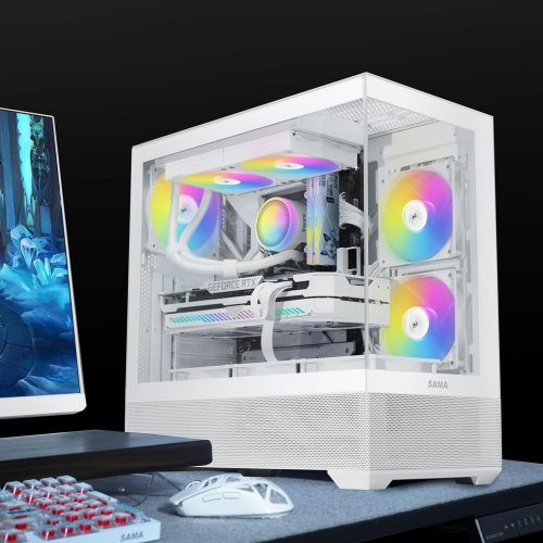 Корпус SAMA V40 без БЖ (V40-WHADA6X1-GL) White купити з перевіркою сумісності: огляд, характеристики, ціна у Києві, Львові, Вінниці, Хмельницькому, Івано-Франківську, Україні | інтернет-магазин TELEMART.UA фото