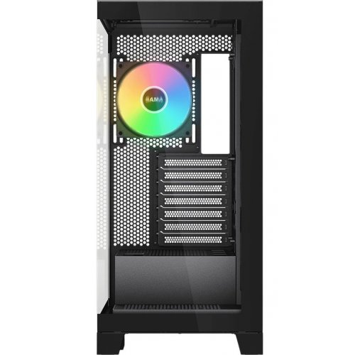 Корпус SAMA V50 без БЖ (V50-BKADA4X1-GL) Black купити з перевіркою сумісності: огляд, характеристики, ціна у Києві, Львові, Вінниці, Хмельницькому, Івано-Франківську, Україні | інтернет-магазин TELEMART.UA фото
