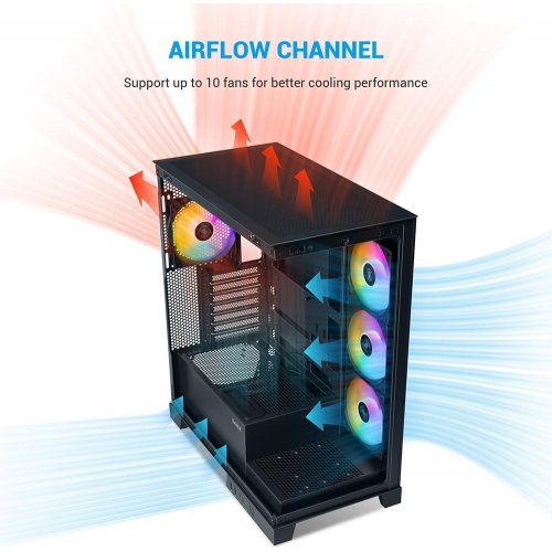 Корпус SAMA V50 без БЖ (V50-BKADA4X1-GL) Black купити з перевіркою сумісності: огляд, характеристики, ціна у Києві, Львові, Вінниці, Хмельницькому, Івано-Франківську, Україні | інтернет-магазин TELEMART.UA фото