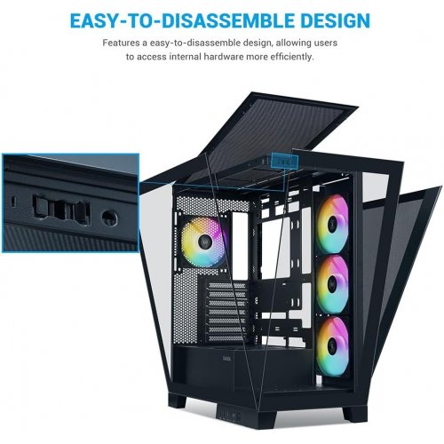 Корпус SAMA V50 без БЖ (V50-BKADA4X1-GL) Black купити з перевіркою сумісності: огляд, характеристики, ціна у Києві, Львові, Вінниці, Хмельницькому, Івано-Франківську, Україні | інтернет-магазин TELEMART.UA фото