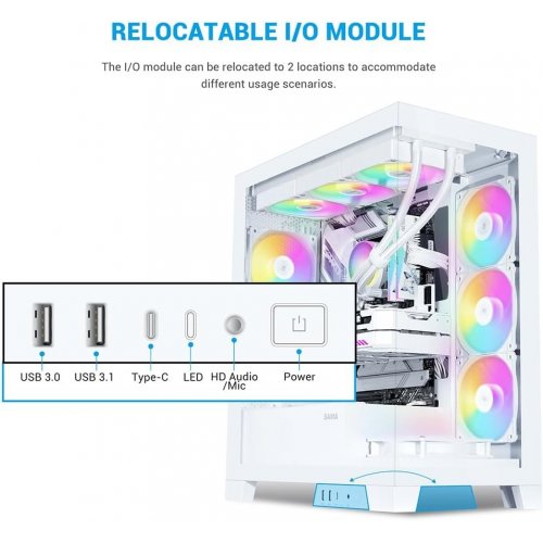 Купить Корпус SAMA V50 без БП (V50-WHADA4X1-GL) White с проверкой совместимости: обзор, характеристики, цена в Киеве, Днепре, Одессе, Харькове, Украине | интернет-магазин TELEMART.UA фото