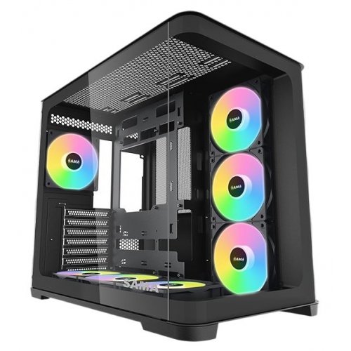 Корпус SAMA V60 без БЖ (V60-BKADA7X1-GL) Black купити з перевіркою сумісності: огляд, характеристики, ціна у Києві, Львові, Вінниці, Хмельницькому, Івано-Франківську, Україні | інтернет-магазин TELEMART.UA фото