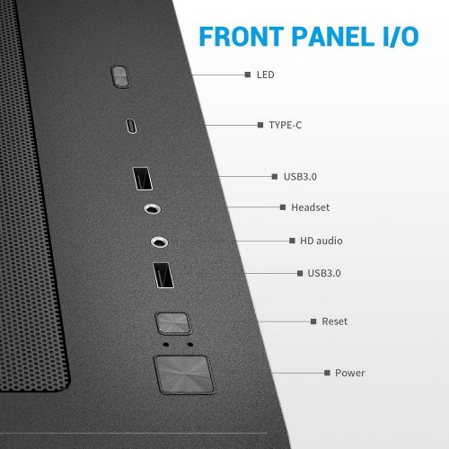 Корпус SAMA V60 без БЖ (V60-BKADA7X1-GL) Black купити з перевіркою сумісності: огляд, характеристики, ціна у Києві, Львові, Вінниці, Хмельницькому, Івано-Франківську, Україні | інтернет-магазин TELEMART.UA фото