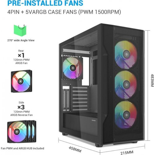 Купить Корпус SAMA S40 без БП (S40-BKAPA4X1-GL) Black с проверкой совместимости: обзор, характеристики, цена в Киеве, Днепре, Одессе, Харькове, Украине | интернет-магазин TELEMART.UA фото
