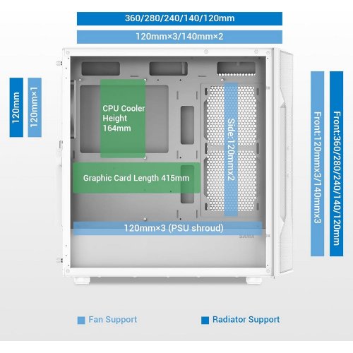 Корпус SAMA S40 без БЖ (S40-WHAPA4X1-GL) White купити з перевіркою сумісності: огляд, характеристики, ціна у Києві, Львові, Вінниці, Хмельницькому, Івано-Франківську, Україні | інтернет-магазин TELEMART.UA фото