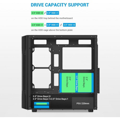 Купить Корпус SAMA S40E без БП (S40E-BKAP00X1-RU) Black с проверкой совместимости: обзор, характеристики, цена в Киеве, Днепре, Одессе, Харькове, Украине | интернет-магазин TELEMART.UA фото