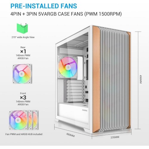 Корпус SAMA Z60 без БЖ (Z60-WHAWA4X1-GL) White купити з перевіркою сумісності: огляд, характеристики, ціна у Києві, Львові, Вінниці, Хмельницькому, Івано-Франківську, Україні | інтернет-магазин TELEMART.UA фото