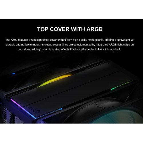 Купить Кулер SAMA A60L (A60-XXWAYXOX-G) Black/Silver с проверкой совместимости: обзор, характеристики, цена в Киеве, Днепре, Одессе, Харькове, Украине | интернет-магазин TELEMART.UA фото