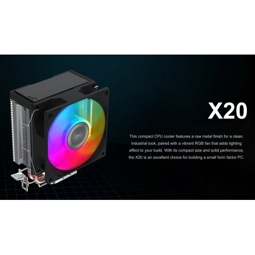 Кулер SAMA X20 (X20-XXWNYXOX-G) Black/Silver купить в Украине: Киев, Днепр, Харьков, Одесса  | Проверка совместимости, низкая цена, отзывы, характеристики от TELEMART фото
