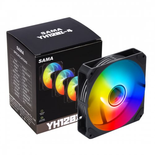 Купить Набор кулеров для корпуса SAMA YH1204I ARGB 4 in 1 Black с проверкой совместимости: обзор, характеристики, цена в Киеве, Днепре, Одессе, Харькове, Украине | интернет-магазин TELEMART.UA фото