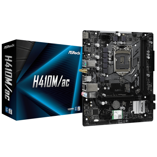 Купить Материнская плата AsRock H410M/ac (s1200, Intel H410) (Восстановлено продавцом, 793731) с проверкой совместимости: обзор, характеристики, цена в Киеве, Днепре, Одессе, Харькове, Украине | интернет-магазин TELEMART.UA фото
