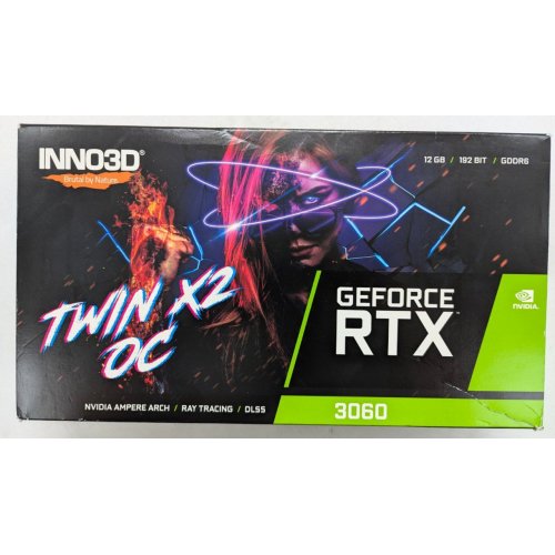 Відеокарта Inno3D GeForce RTX 3060 Twin X2 OC 12288MB (N30602-12D6X-11902120H) LHR (Відновлено продавцем, 793744) купити з перевіркою сумісності: огляд, характеристики, ціна у Києві, Львові, Вінниці, Хмельницькому, Івано-Франківську, Україні | інтернет-магазин TELEMART.UA фото
