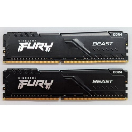 Озп Kingston DDR4 32GB (2x16GB) 3200Mhz FURY Beast Black (KF432C16BB1K2/32) (Відновлено продавцем, 793926) купити з перевіркою сумісності: огляд, характеристики, ціна у Києві, Львові, Вінниці, Хмельницькому, Івано-Франківську, Україні | інтернет-магазин TELEMART.UA фото