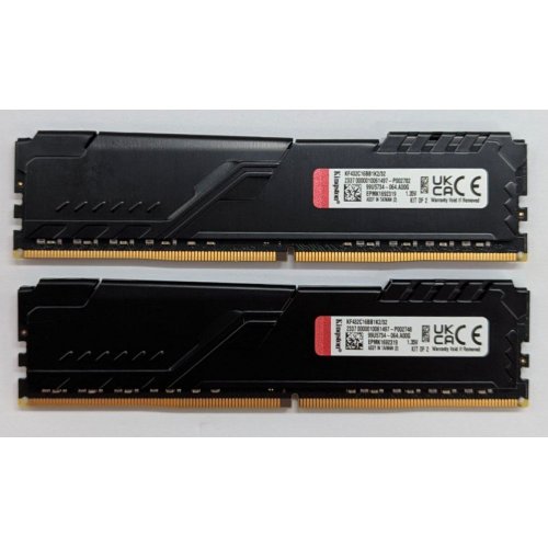 Озп Kingston DDR4 32GB (2x16GB) 3200Mhz FURY Beast Black (KF432C16BB1K2/32) (Відновлено продавцем, 793926) купити з перевіркою сумісності: огляд, характеристики, ціна у Києві, Львові, Вінниці, Хмельницькому, Івано-Франківську, Україні | інтернет-магазин TELEMART.UA фото