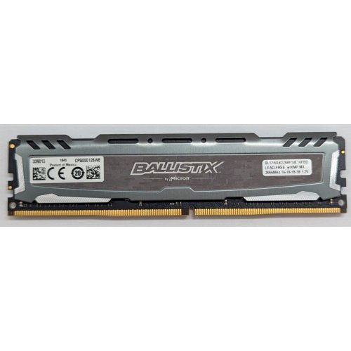 Озп Crucial DDR4 16GB 2666Mhz Ballistix Sport LT Grey (BLS16G4D26BFSB) (Відновлено продавцем, 794072) купити з перевіркою сумісності: огляд, характеристики, ціна у Києві, Львові, Вінниці, Хмельницькому, Івано-Франківську, Україні | інтернет-магазин TELEMART.UA фото