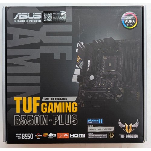Материнська плата Asus TUF GAMING B550M-PLUS (sAM4, AMD B550) (Відновлено продавцем, 794278) купити з перевіркою сумісності: огляд, характеристики, ціна у Києві, Львові, Вінниці, Хмельницькому, Івано-Франківську, Україні | інтернет-магазин TELEMART.UA фото