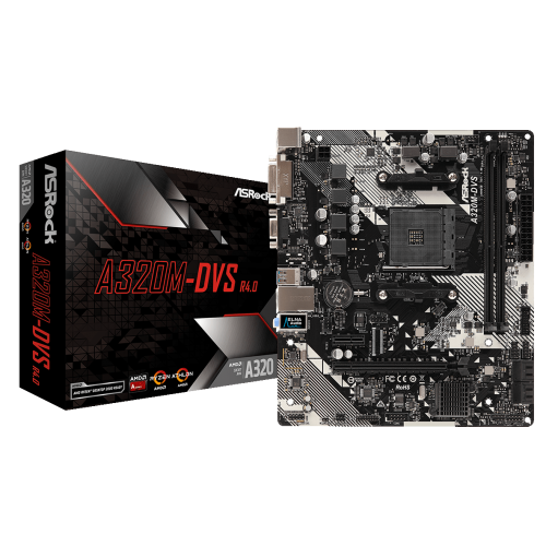 Купить Материнская плата AsRock A320M-DVS R4.0 (sAM4, AMD A320) (Восстановлено продавцом, 794297) с проверкой совместимости: обзор, характеристики, цена в Киеве, Днепре, Одессе, Харькове, Украине | интернет-магазин TELEMART.UA фото