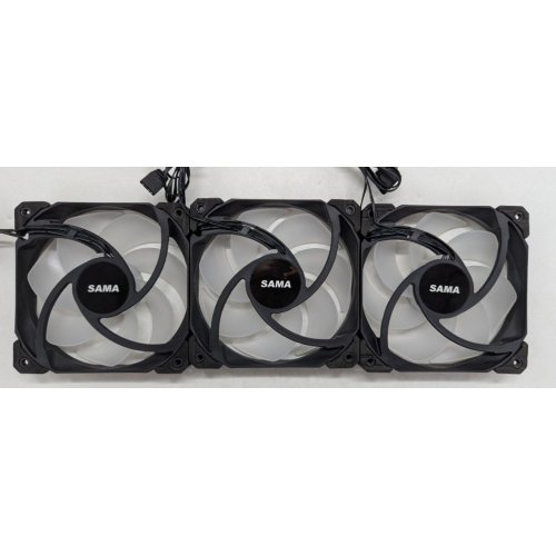 Кулер для корпуса SAMA IMB ARGB FAN KIT 3 in 1 Black (Відновлено продавцем, 794377) купити з перевіркою сумісності: огляд, характеристики, ціна у Києві, Львові, Вінниці, Хмельницькому, Івано-Франківську, Україні | інтернет-магазин TELEMART.UA фото