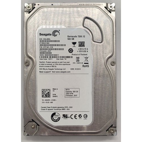 Купить Жесткий диск Seagate Barracuda 500GB 16MB 7200RPM 3.5" (ST3500413AS) (Восстановлено продавцом, 794426) с проверкой совместимости: обзор, характеристики, цена в Киеве, Днепре, Одессе, Харькове, Украине | интернет-магазин TELEMART.UA фото