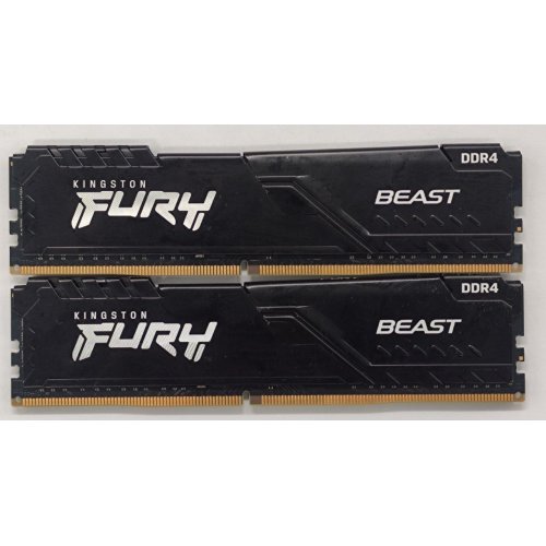 Озп Kingston DDR4 16GB (2x8GB) 3200Mhz FURY Beast Black (KF432C16BBK2/16) (Відновлено продавцем, 794456) купити з перевіркою сумісності: огляд, характеристики, ціна у Києві, Львові, Вінниці, Хмельницькому, Івано-Франківську, Україні | інтернет-магазин TELEMART.UA фото