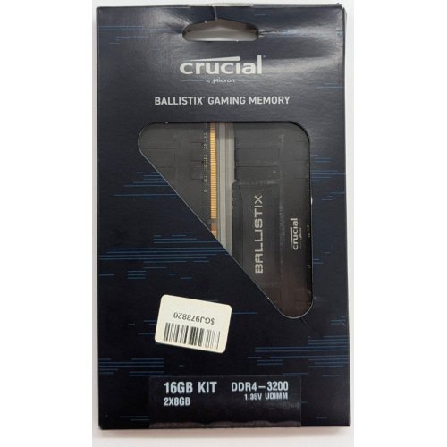 Озп Crucial DDR4 16GB (2x8GB) 3200Mhz Ballistix Black (BL2K8G32C16U4B) (Відновлено продавцем, 794458) купити з перевіркою сумісності: огляд, характеристики, ціна у Києві, Львові, Вінниці, Хмельницькому, Івано-Франківську, Україні | інтернет-магазин TELEMART.UA фото