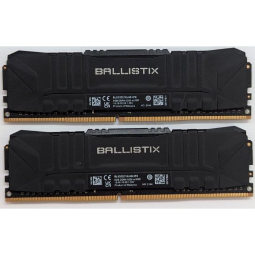 Озп Crucial DDR4 16GB (2x8GB) 3200Mhz Ballistix Black (BL2K8G32C16U4B) (Відновлено продавцем, 794458) купити з перевіркою сумісності: огляд, характеристики, ціна у Києві, Львові, Вінниці, Хмельницькому, Івано-Франківську, Україні | інтернет-магазин TELEMART.UA фото