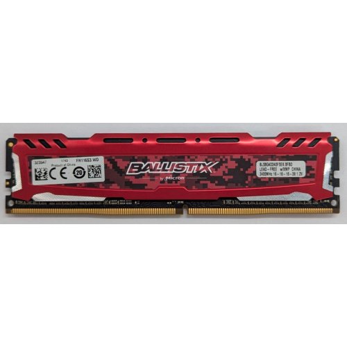 Озп Crucial DDR4 8GB 2400Mhz Ballistix Sport LT Red (BLS8G4D240FSEK) (Відновлено продавцем, 794471) купити з перевіркою сумісності: огляд, характеристики, ціна у Києві, Львові, Вінниці, Хмельницькому, Івано-Франківську, Україні | інтернет-магазин TELEMART.UA фото